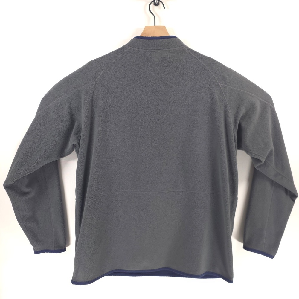 Peter Millar Mens Fleece Pullover 1/4 Zip XL Grey Navy Trim Kangaroo Pocket - Picture 3 of 13